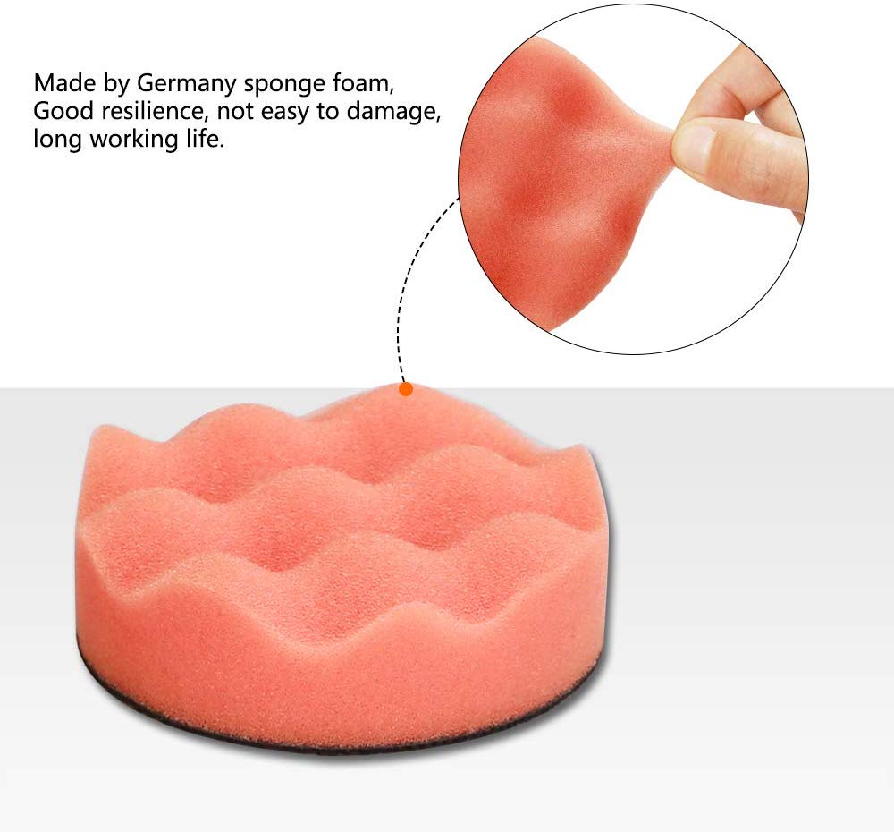 SPTA 22pcs Car Foam Drill Polishing Pad Kit,3inch Polishing Pads 16pcs Buffing Pads,Wool Pads,Multifunctional Cleaning Brush