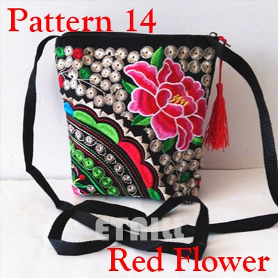 Chinese Nationale Etnische Stijl Messenger Bag Vintage Bloemen Geborduurde Leuke Canvas Crossbody Tas Meisjes Kleine Telefoon Tassen