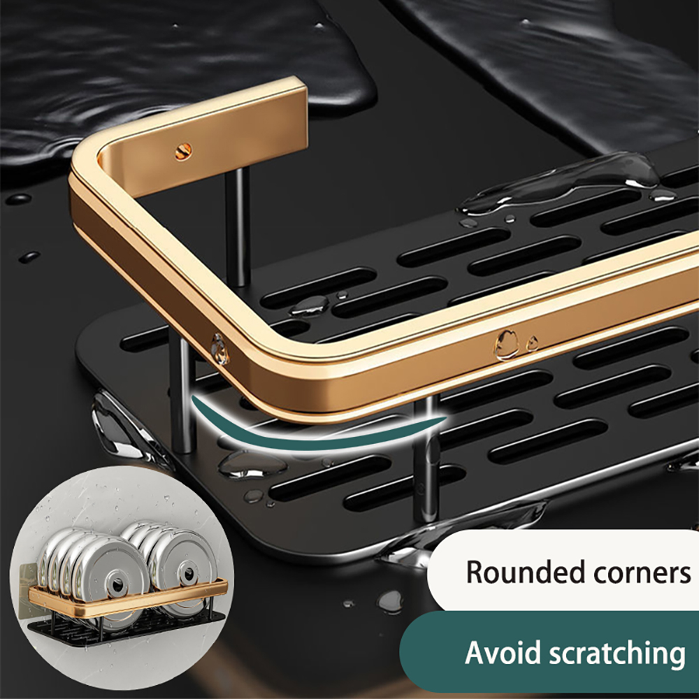 Bathroom Shelves Wall Mounted Non perforated Bathroom Shelf Shower Storage Shelf Kitchen Organizer Bathroom Corner Shelf