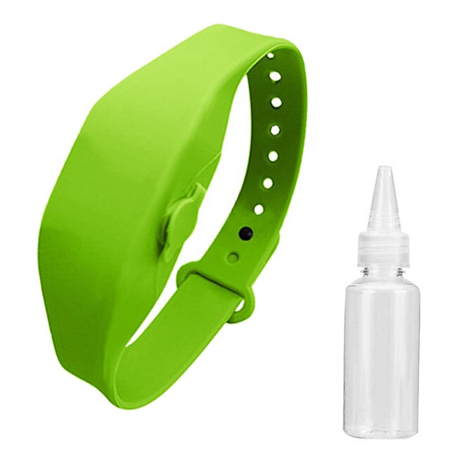 Dispensador de Gel hidroalcohólico, pulsera, desinfectante de manos recargable, pulsera, desinfectante para niños, reloj hidrocólico antibacteriano: 1PCS Green