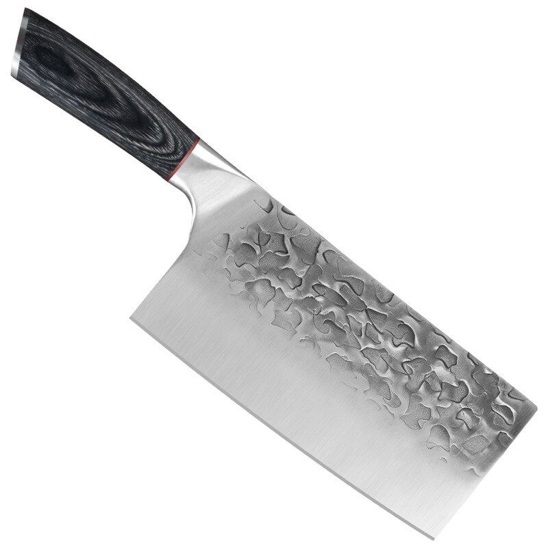Couteau de Chef forgé Super tranchant, couteau de boucher, couteau de cuisine chinois en acier inoxydable, outils de cuisine avec manche en bois: Black