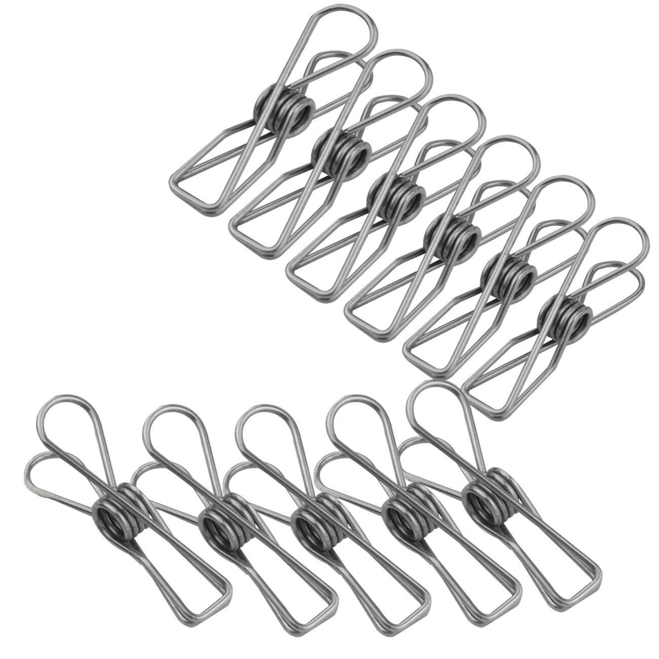 80pcs Stainless Steel Clothes Pins Utility Clips Hooks Clothesline Clip 2.2inch for Outdoor Indoor Drying Home Laundry Of