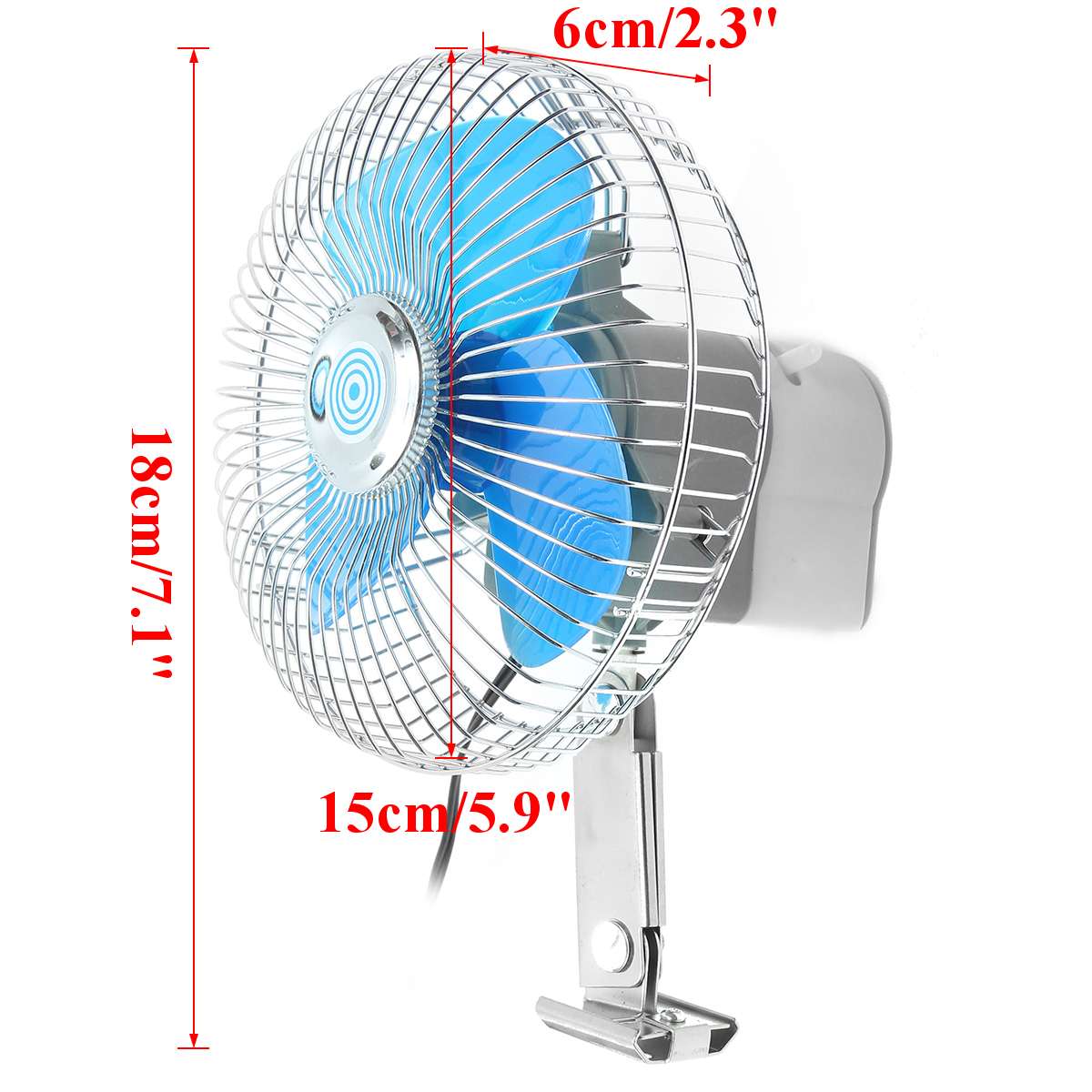 DC 12V 6 Inch Mini Electric Auto Car Fan Low Noise Clip-on Summer Cooling Fan Truck Vehicle Wind Air Cooler Conditioner Fans