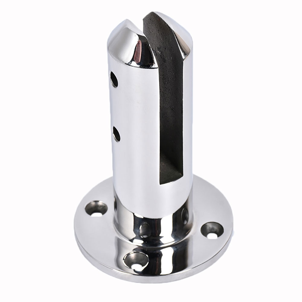 Glass Clamp Stainless Steel Pool Fence Round Bracket Support Shelf Holder For Glass / Wood Shelves Glass Clamps