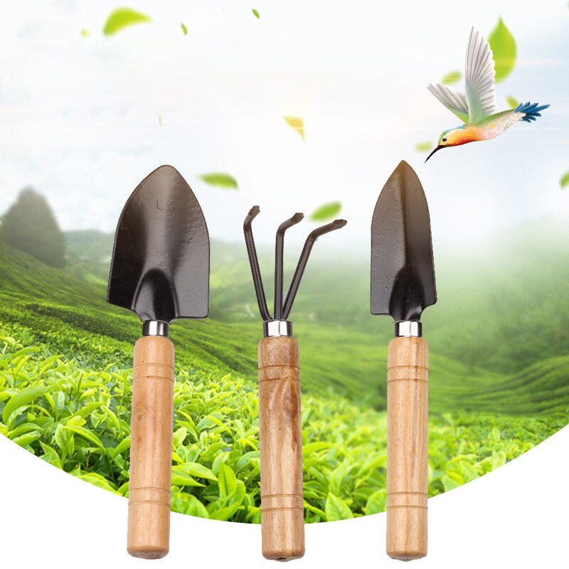 3-Piece Mini Garden Plant Shovel Mini Shovel Shovel Bonsai Tool Set With Wooden Handle Metal Head For Potted Plants