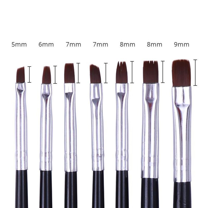 5/7/8 Stuks Nail Art Liner Tekening Pen Brush Diy Uv Gel Nail Lijn Strepen Schilderen Pen acryl Handvat Manicure Tool 7/9/11/15/20Mm: pattern 7