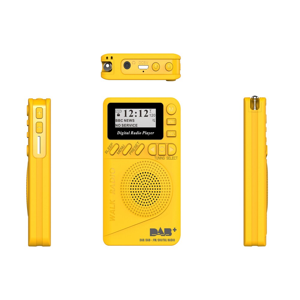 Portable Mini Radio Receiver Pocket DAB/DAB+ Digital Radio FM LCD Display Good Sound Speaker Long Battery Life