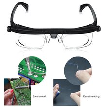 Gafas de aumento protectoras con bolsa de almacenamiento, lentes de fuerza ajustable, enfoque Variable, distancia de visión, Zoom