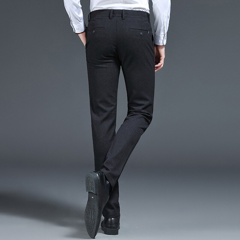 Mode Herfst En Winter Broek Mannen Business Leisure Suit Broek Stretch Slanke Rechte Professionele Formele Broek