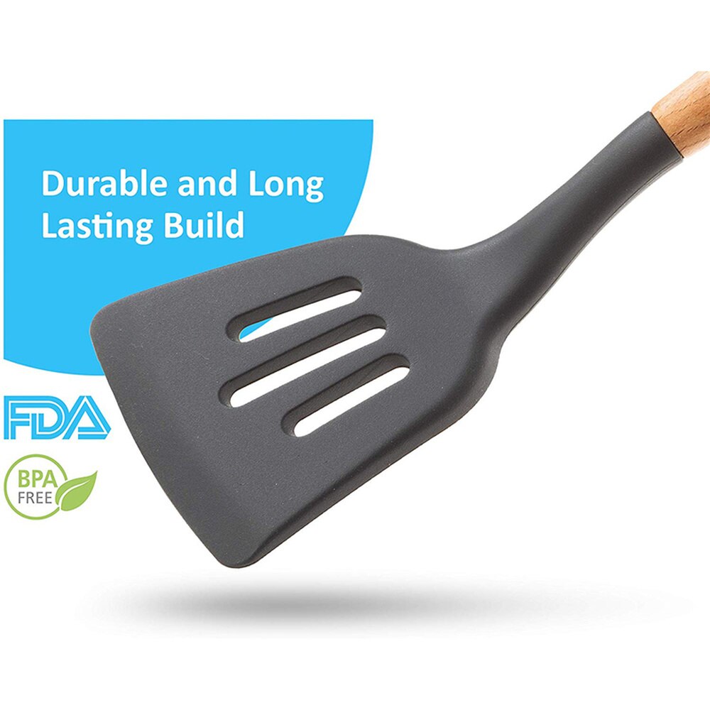 12PCS Silicone Cooking Utensils High Temperature Resistance Kitchen Utensils Set with Storage Box Tongs Spatula Cookware