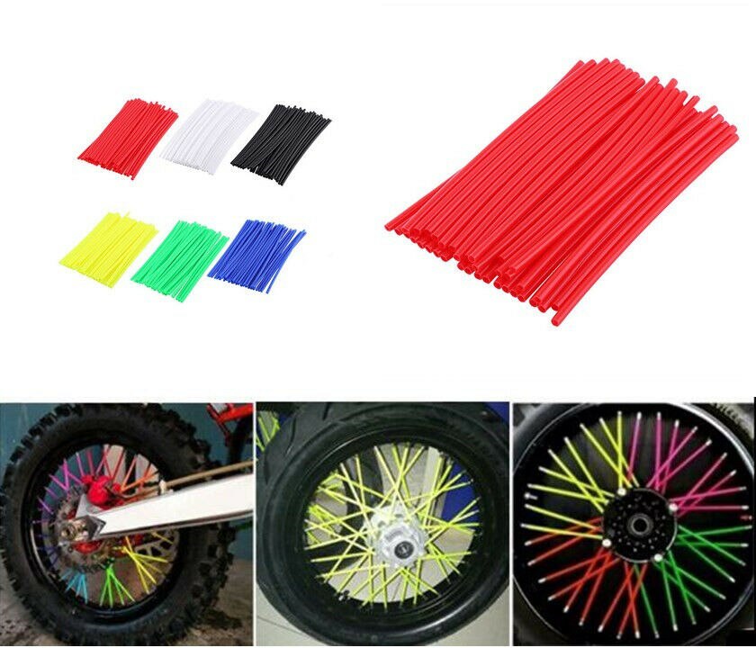 72Pcs/Set Universal Bike Motorcycle Dirt Bike Wheel Rim Cover Spoke Wraps Rims Skins Protector Covers Decor Motorbike Decoration