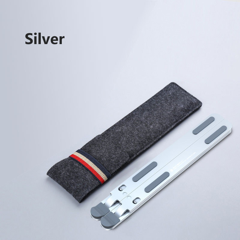 Verstellbarer laptopständer aus aluminium mit 8 winkeln, schlankes design für macbook pro air, notebook-tablet-halter, schreibtischständer, 2 farben, miccgin: Silber