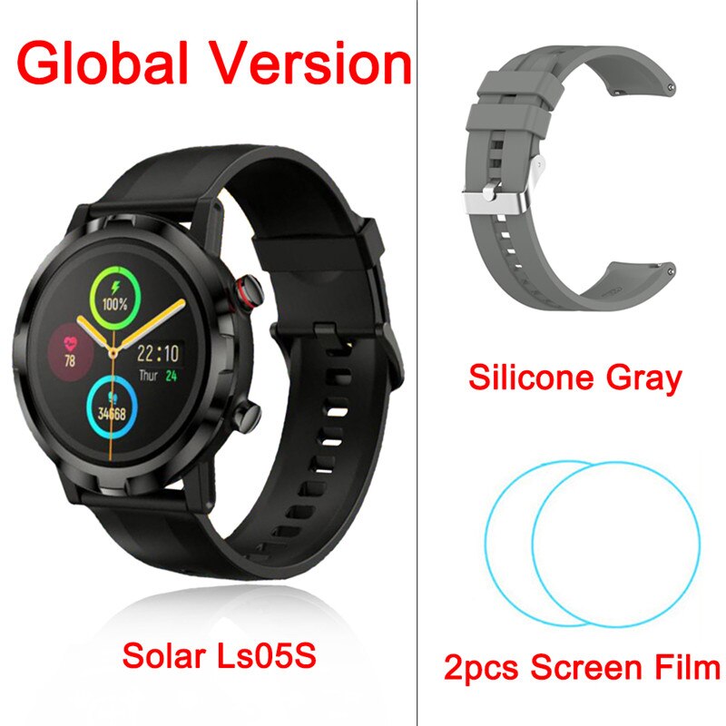 Youpin Haylou LS05S Smart Watch Full Touch Fitness Tracker Blood Pressure IP68 Waterproof Smartwatch Haylou RT For iOS Android: Ls05S Silicone Gray