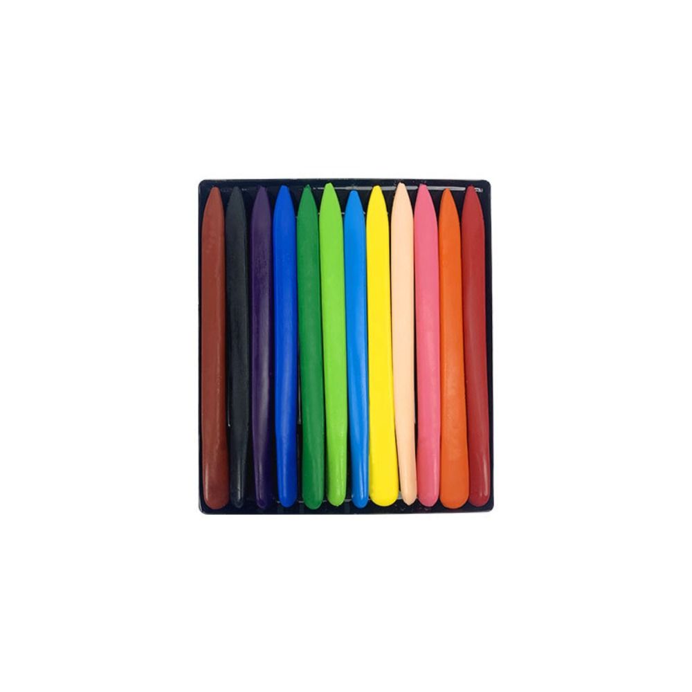 6/12/24/36 Colors Non Dirty Hand Washable Triangular Plastic Crayon Student Oil Painting Stick Early Childhood Education Tools: Yellow