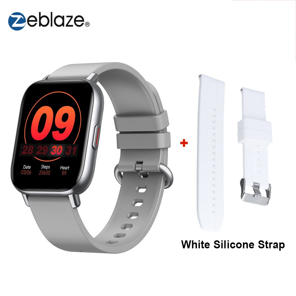 Zeblaze GTS Pro Smart Uhr Bluetooth 5,0 IP67 Wasserdichte Spo2 Ebene Smartwatch Schlaf/Herz Rate/Blutdruck Monitor uhren: Silver White Strap