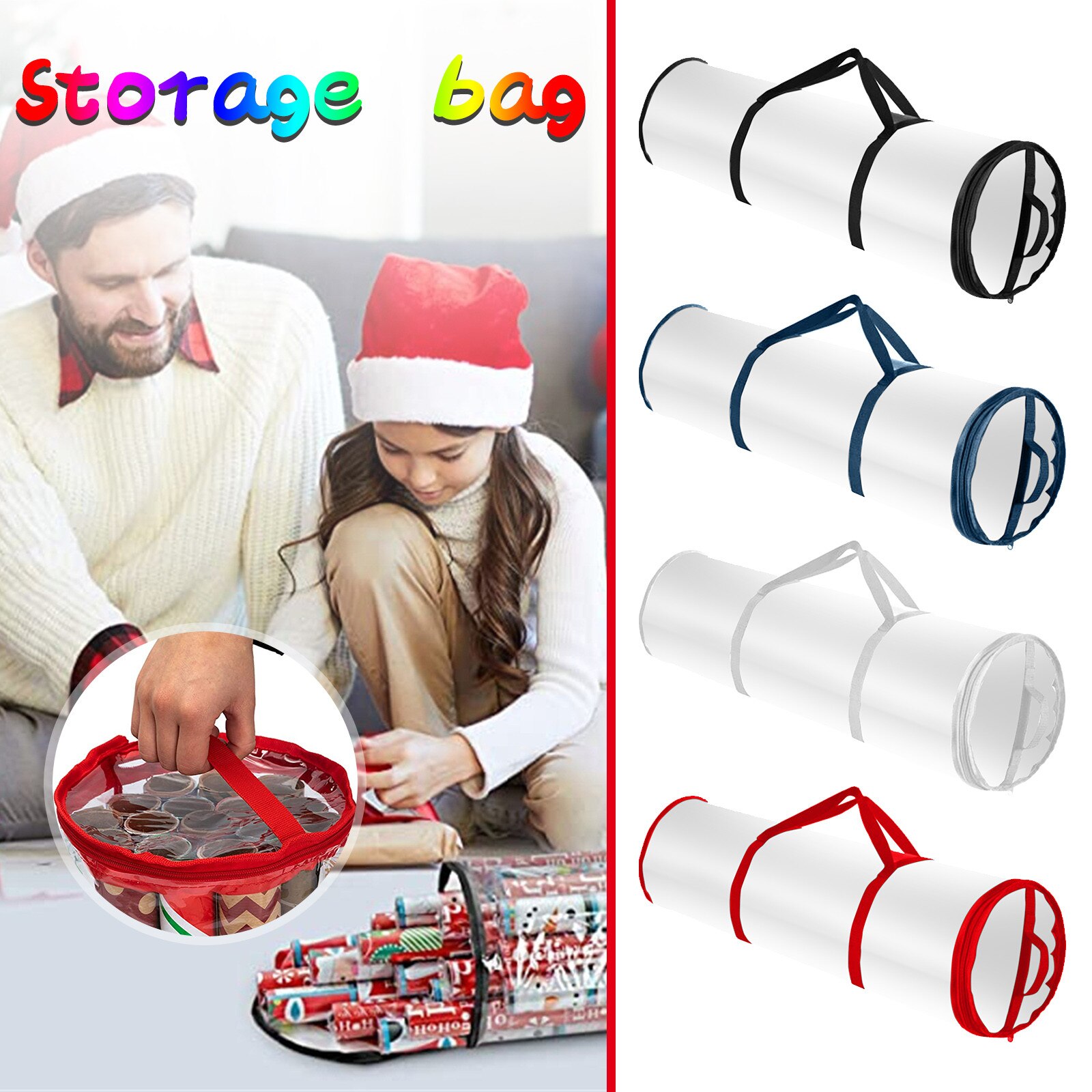 4# Slim Underbed Organizer Water Proof PVC Organization Bag Fabric Wrapping Paper Roll Bag Luggage Organizer Storage Bags