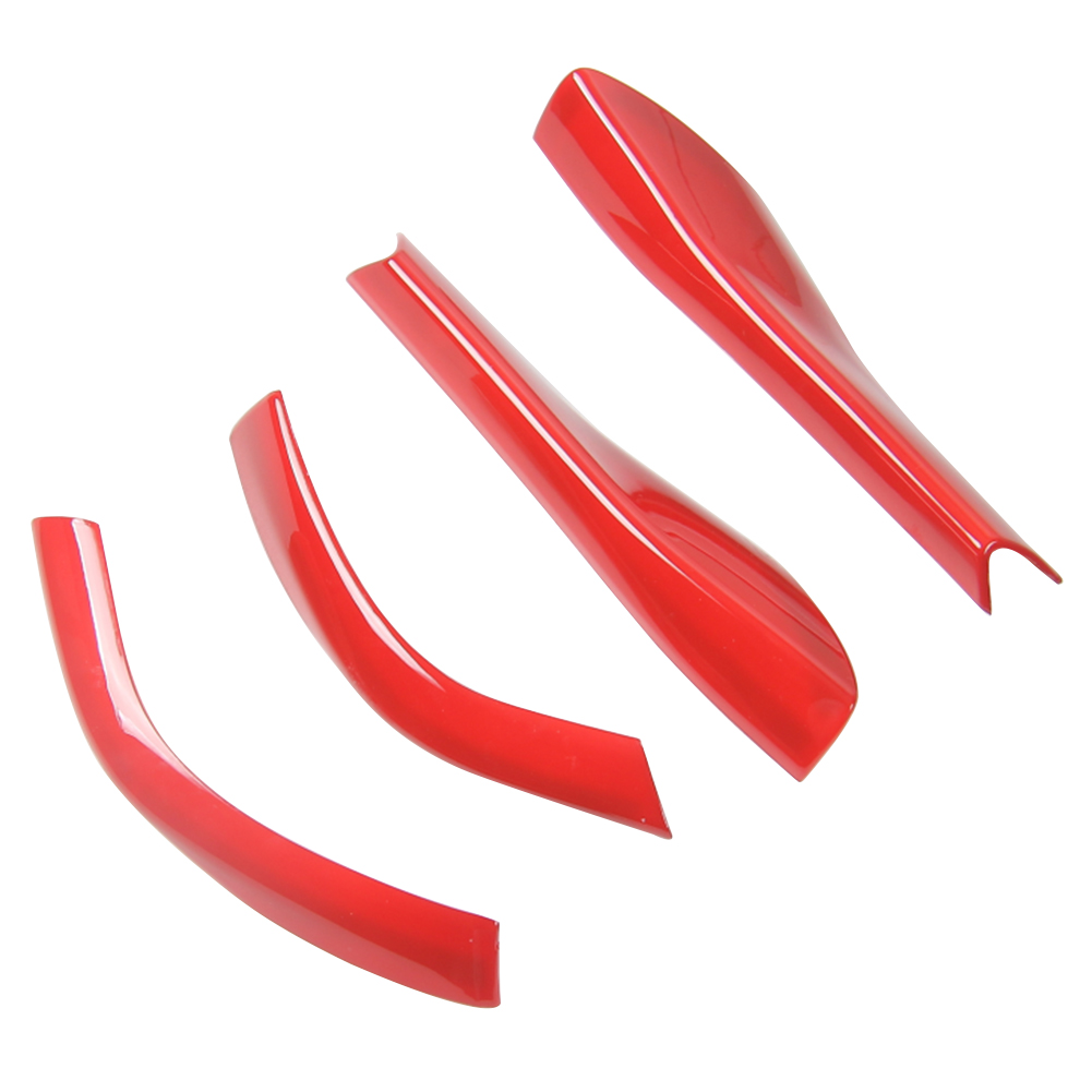 4 stk sidespejl bakspejle husramme bunddæksel trim venstre højre abs kulfiber til ford mustang: Rød