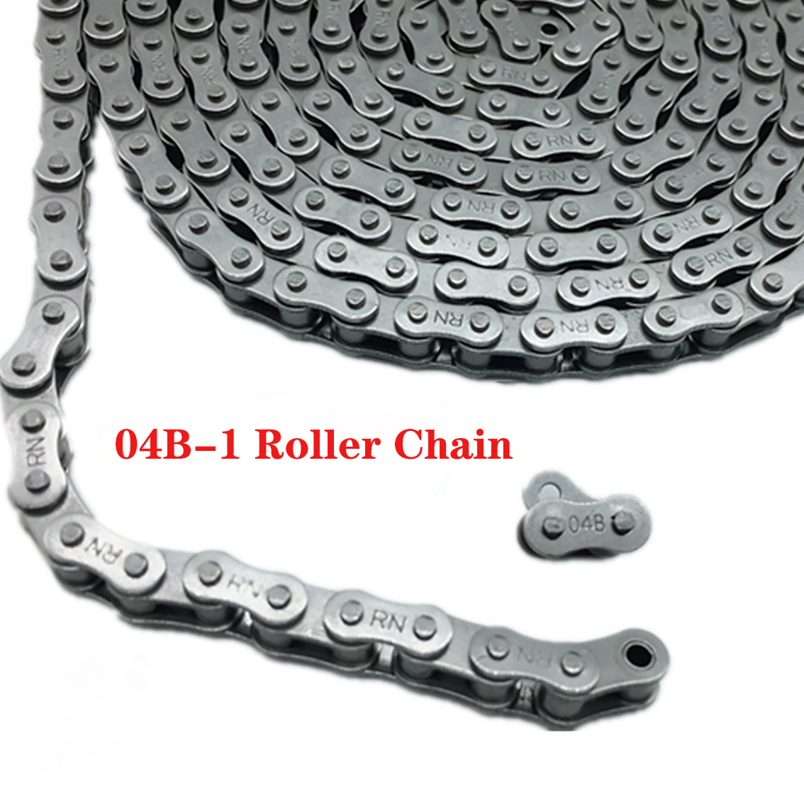 1 Uds 04B-1 cadena de rodillos de acero al carbono/conector de cadena paso de cadena 6mm medio/hebilla completa rodillo cadena Industrial unirse hebilla