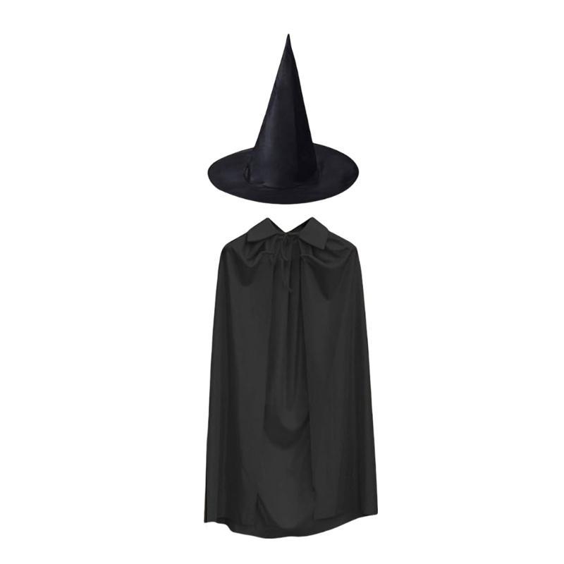 39BB Witch Cloak Witch Hat Halloween Witch Costume, Halloween Witch Costume