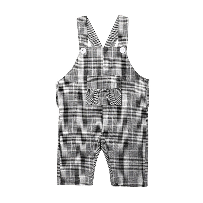 PUDCOCO Peuter Kids Baby Jongens Meisjes Gestreepte/Plaid Bib Broek Overalls Broek Jarretel Jumpers Jumpsuits Playsuit 0-3Y: A / 9m