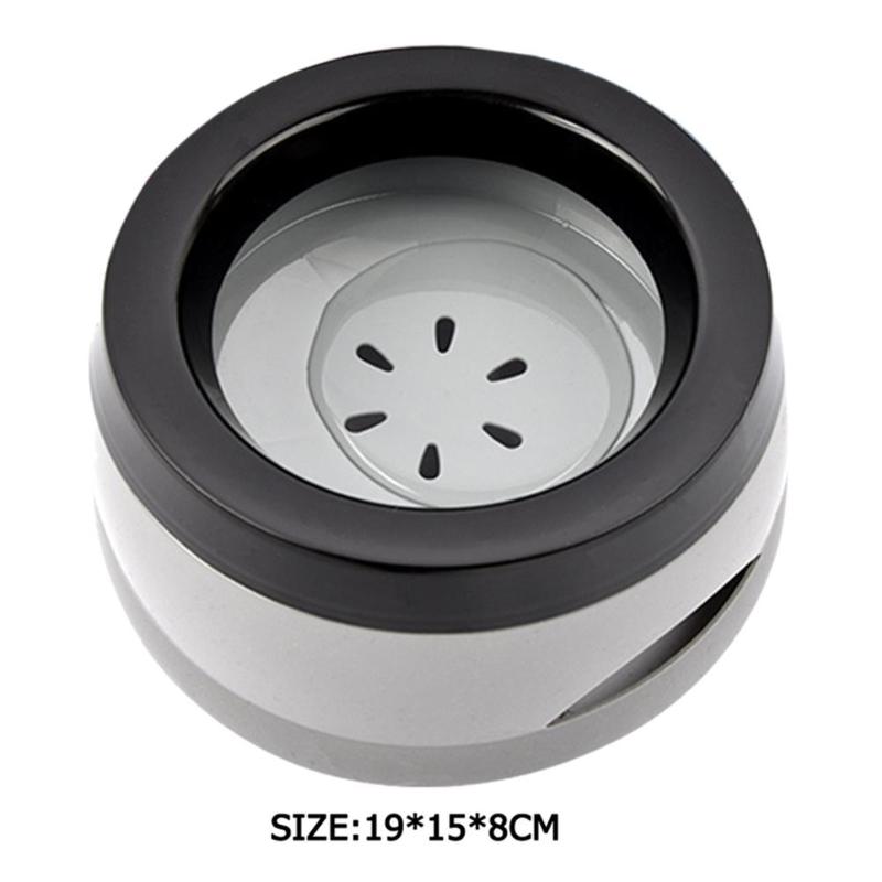 Cat Dog Splash Proof Drinking Bowl Puppy Food Drink Water Feeder Pets Supplies Lightness Portability Convenient Carrier: Grey B