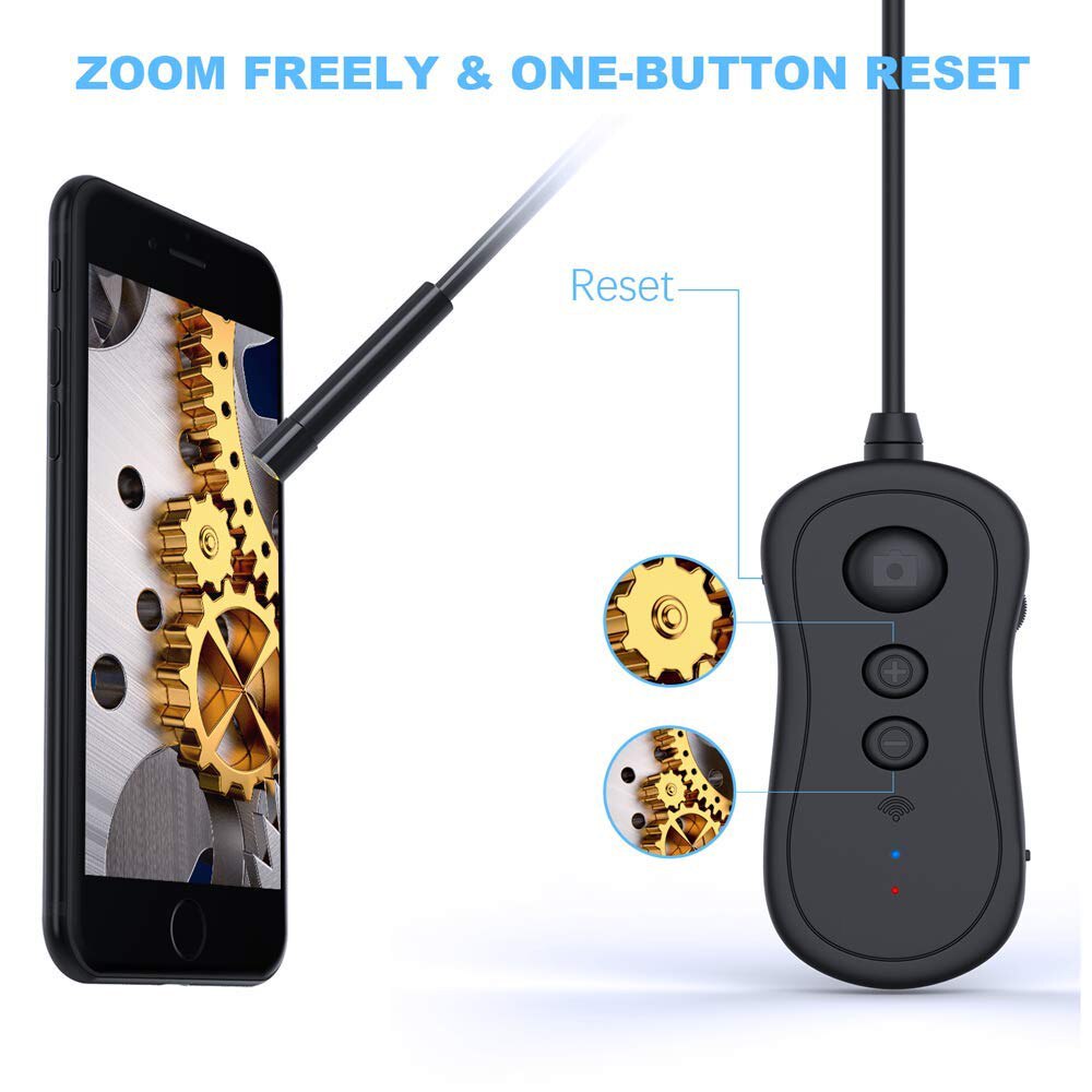3.5m kabellængde trådløst endoskop , 8.2mm 5.0mp 1080p hd wifi boreskop , 2200 mah semi-rigid inspektionskamera til telefon  pq303