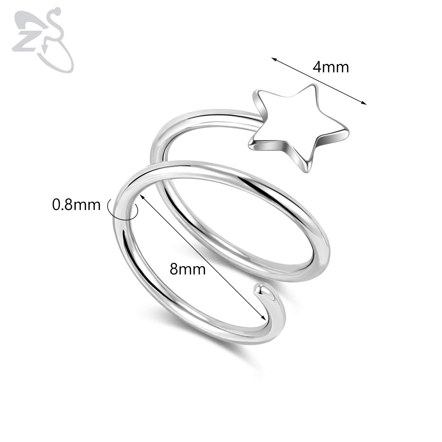 ZS 1 ST 20G Dubbele Lagen Rvs Neusring Vlinder Ster Neus Hoop Ringen Oorkraakbeen Tragus Helix piercings Sieraden: Licht Geel Kleur