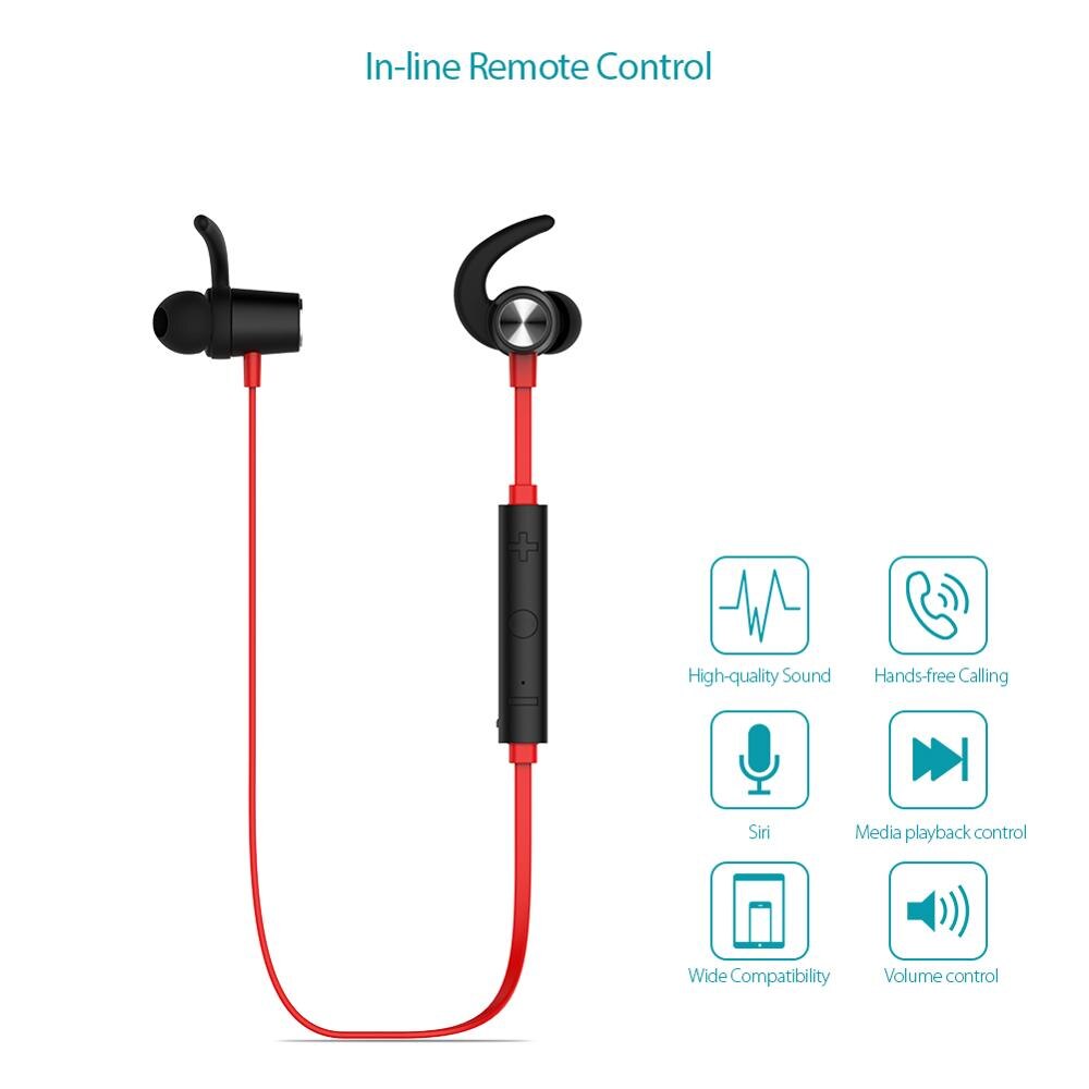 dodocool Wireless Stereo Sports In-Ear Headphone with HD Mic CVC 6.0 Noise Cancellation for Most Bluetooth-enabled Smart Devices: Default Title
