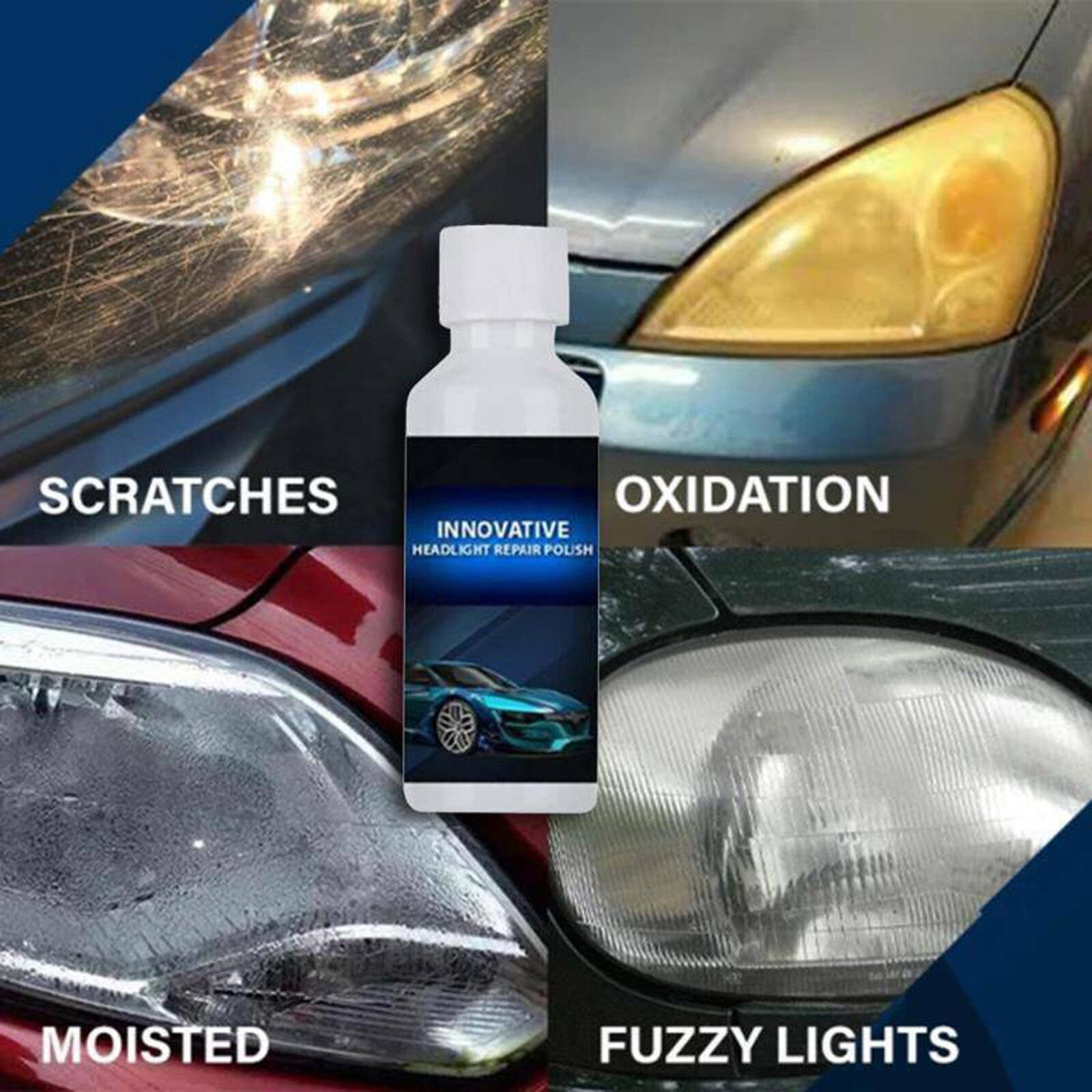 Car Headlight Cleaner Renewals Polish Automobile Repair Kit Headlight Repair Liquid Cleaning Glass Cleaner Car Accessories