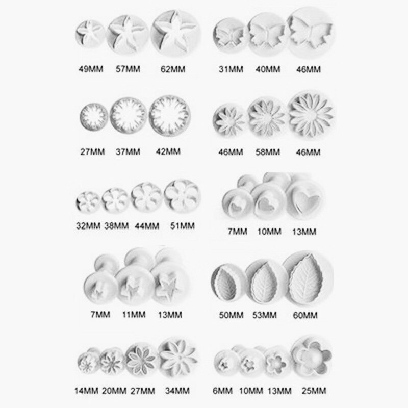 68pcs Fondant Cake Mold Set Plastic Biscuit Cutting Mold Set DIY Craft 3D Bakeware Sets Household Kitchen Baking Tools