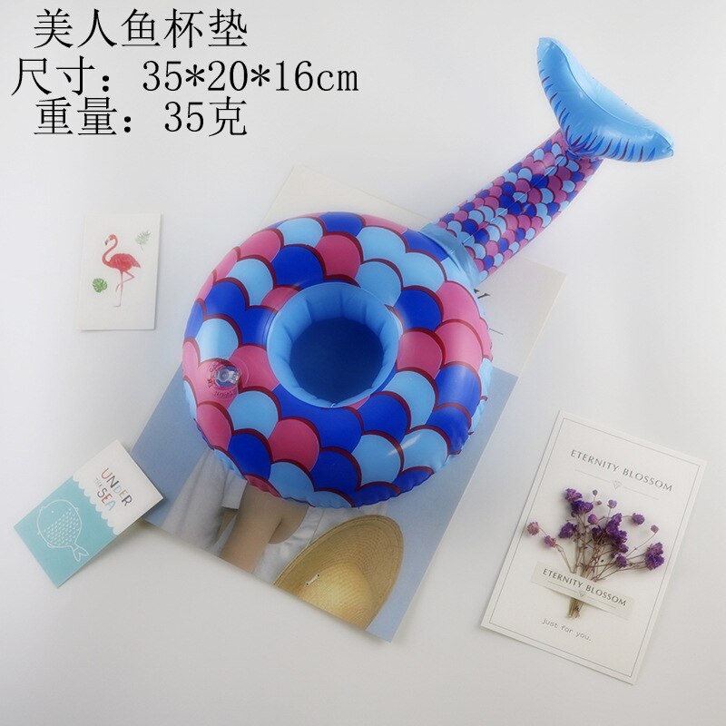 Inflatable Cup Holder Unicorn Flamingo Drink Holder Swimming Pool Float Bathing Pool Toy Party Decoration Bar Coasters: 9