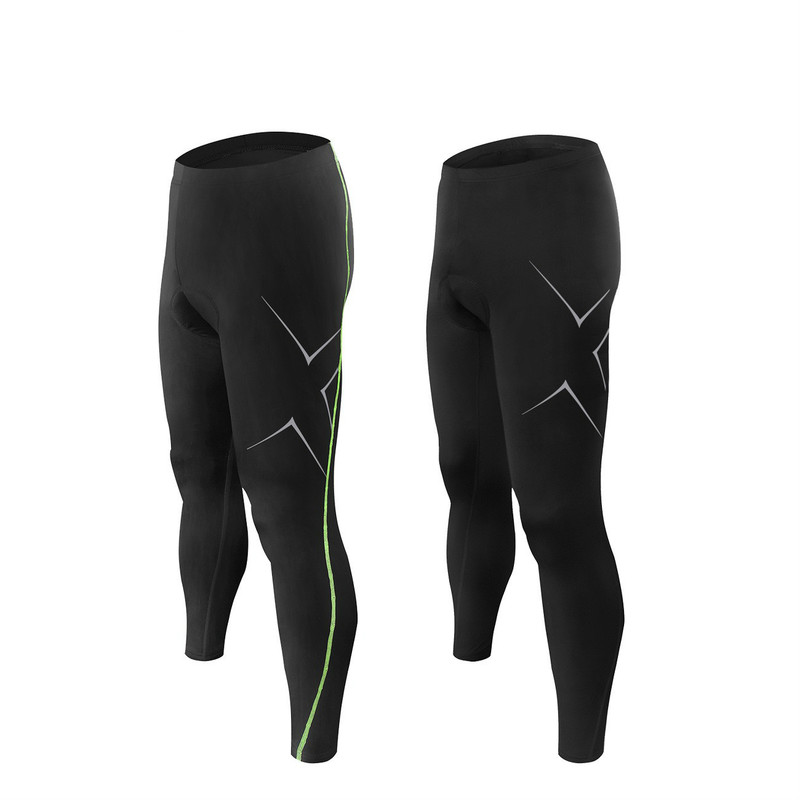 Pantalones largos de ciclismo para hombre, medias de compresión transpirables acolchadas con Gel 3D, longitud completa