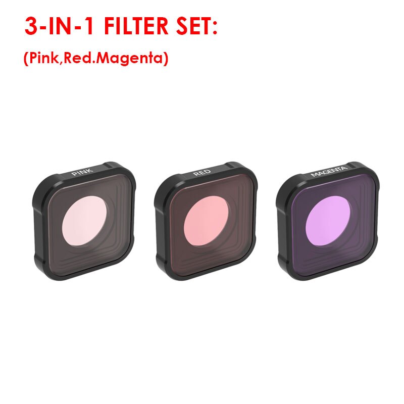 Per I Filtri delle Lenti Gopro Hero 9 Nero Set UV/CPL/ND4/8/16/32/64 di Azione accessori della macchina fotografica Per Go Pro Hero9 Filtro di Colore Alluminio: 3in1 Color Set