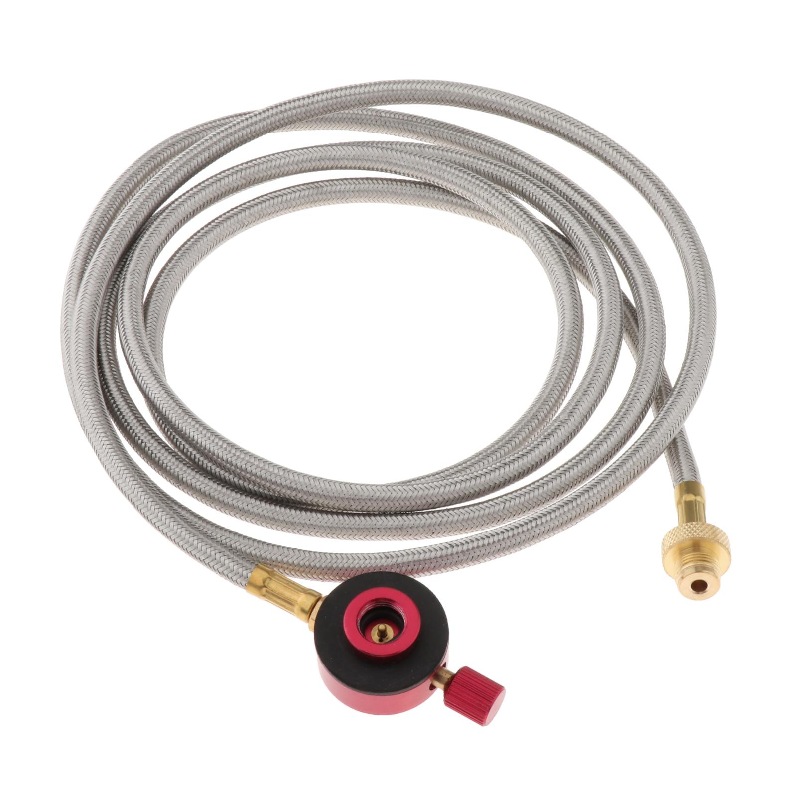 Braided Propane Gas Hose Pipe w/Valve for Travel Camping Caravan BBQ Picnic