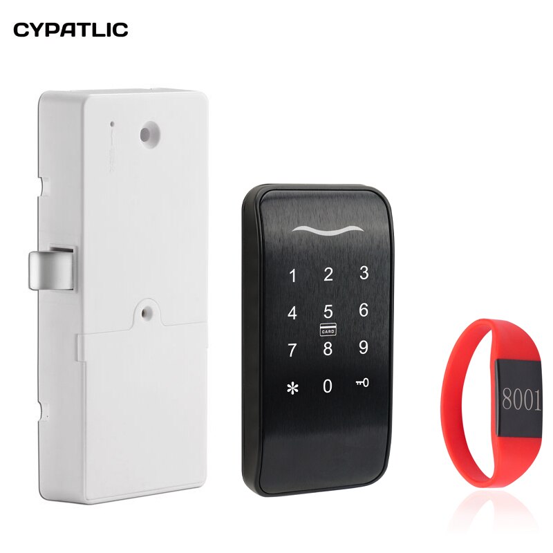 Smart Password Cabinet Lock, Digital keypad electronic locker lock, Conbination drawer lock for lockers: Black