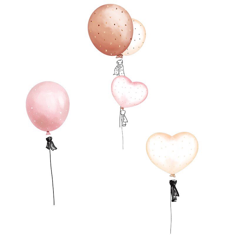[shijuekongjian] ballettpikedansere veggklistremerker diy tegneserie ballonger veggdekaler til låve rom baby soverom husdekorasjon