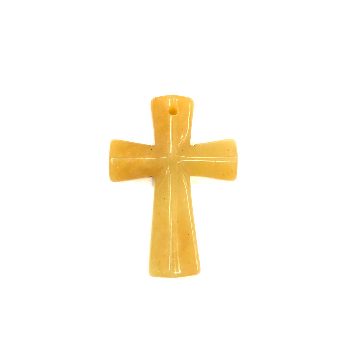 Natural Stone Pendants Cross Shape Crystal Agates Necklace Pendant for Jewelry Making Good Size 33mmx45mm: Yellow Jade