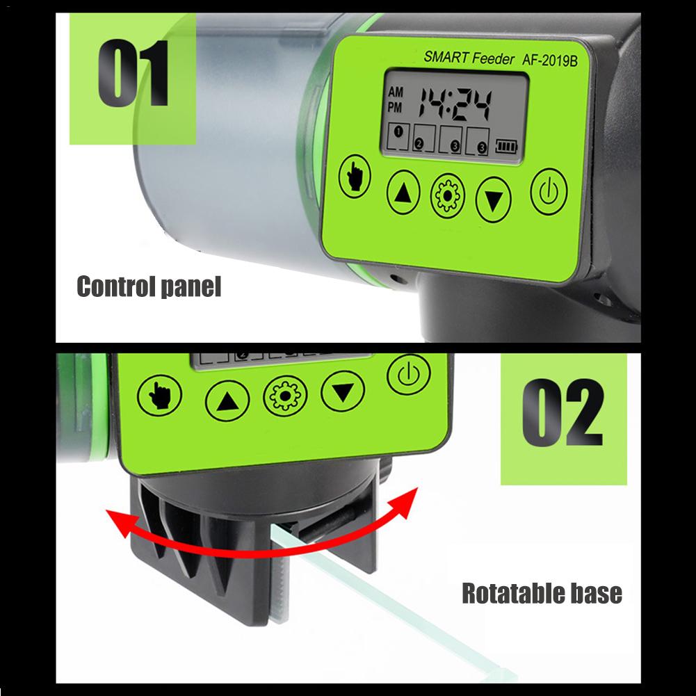 200ml Automatic Fish Feeder For Aquarium Fish Tank Auto Feeders With Timer Pet Feeding Dispenser LCD Indicates Fish Feeder