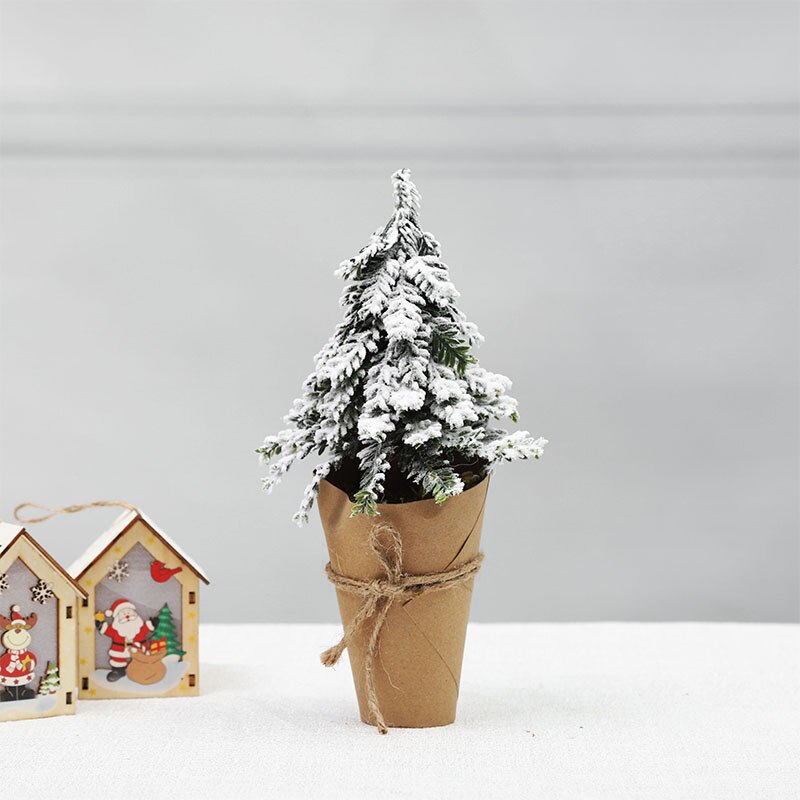 Artificial Mini Falling Snow Christmas Tree for Home Decoration Christmas Day Decoration