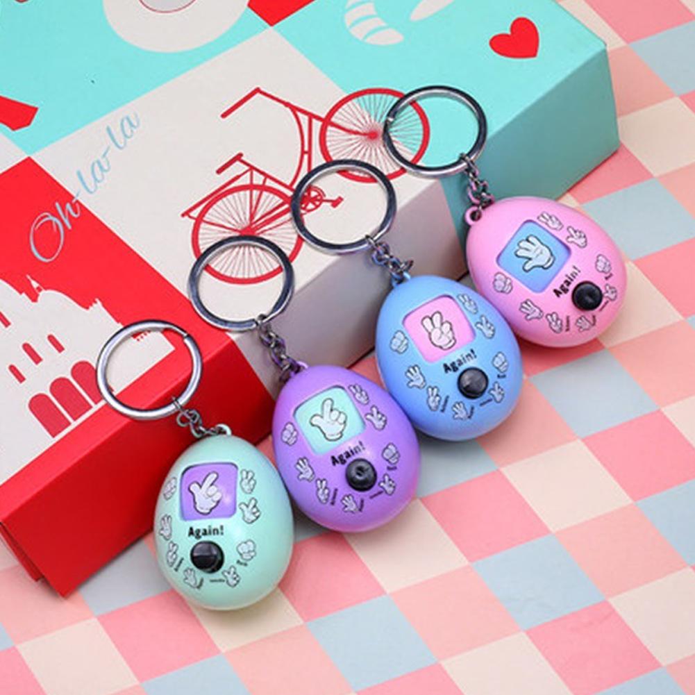 Family Game Rock Paper Scissors Play Toy Keychain Scissor Paper Stone Toys Key Chain Kids Egg Key Ring Rock Paper Scissors Toy