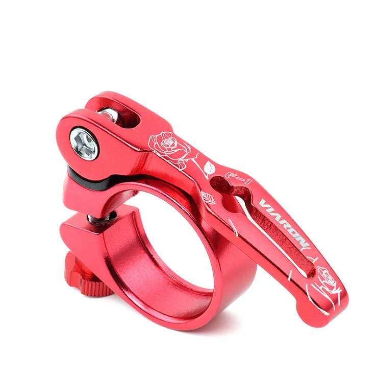 Poste de asiento de bicicleta ligero de 31,8mm de aluminio ultraligero de liberación rápida bicicleta de carretera MTB sillín de bicicleta de montaña poste de asiento de bicicleta abrazadera de sillín: Rojo