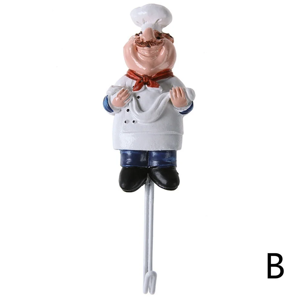 Keuken Creatieve Chef Cartoon Opbergrek Haken Muur Hanger Keuken Haken Voor Gebruiksvoorwerpen: Light Grey