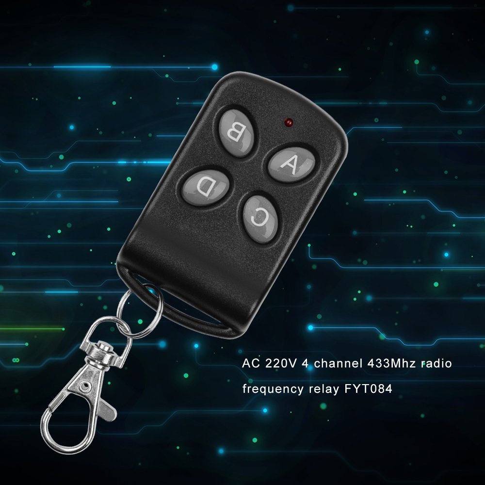 AC220V 4CH Relais 433Mhz Universele Draadloze Afstandsbediening Schakelaar Rf Switch Controller Voor Elektrische Poort Garagedeur