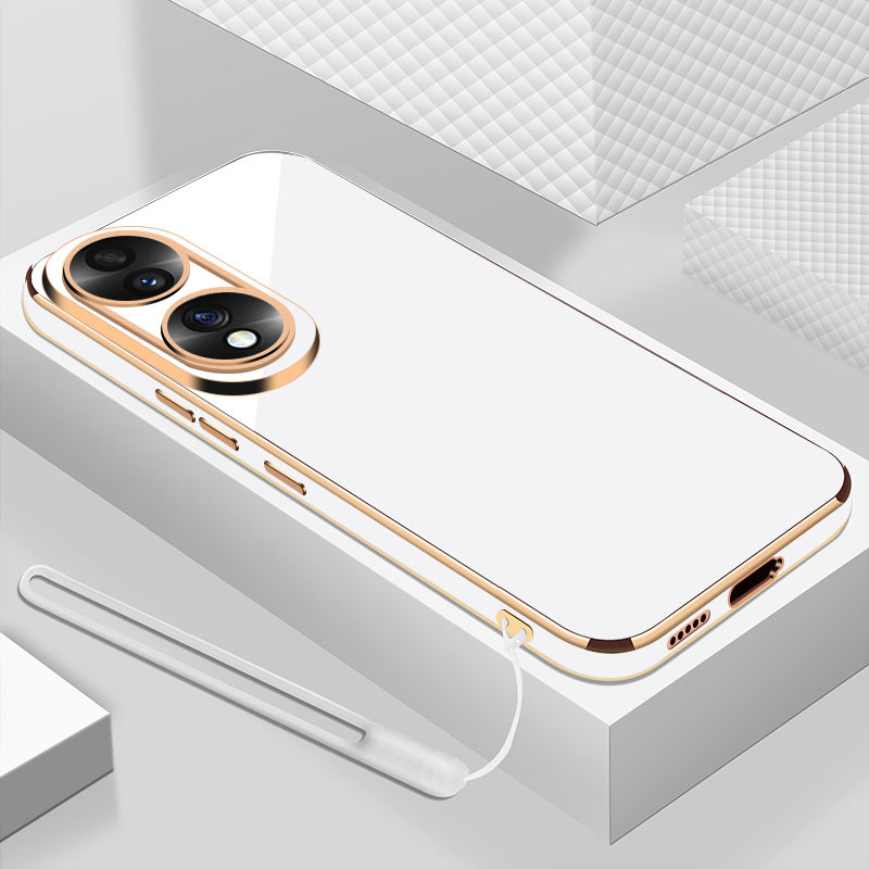 For Honor X7b Case Honor X7B Cover CLK-LX1 CLK-LX2 CLK-LX3 Luxury Square Plating Honor X7 X7A Phone Case Shockproof Back Cover: ABS / Beige