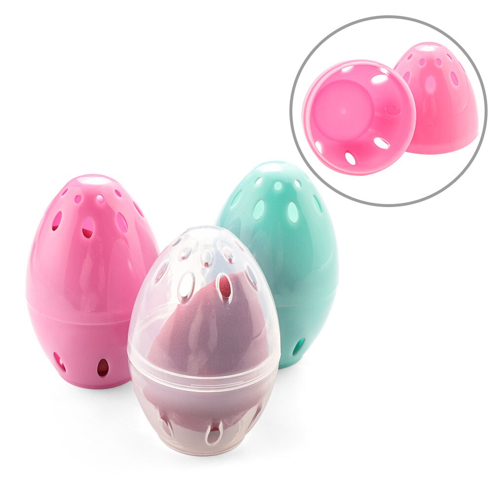 1pcs Sponge Stand Storage Case Makeup Puff Holder Empty Cosmetic Egg Shaped Rack Transparent Makeup Puffs Drying Box