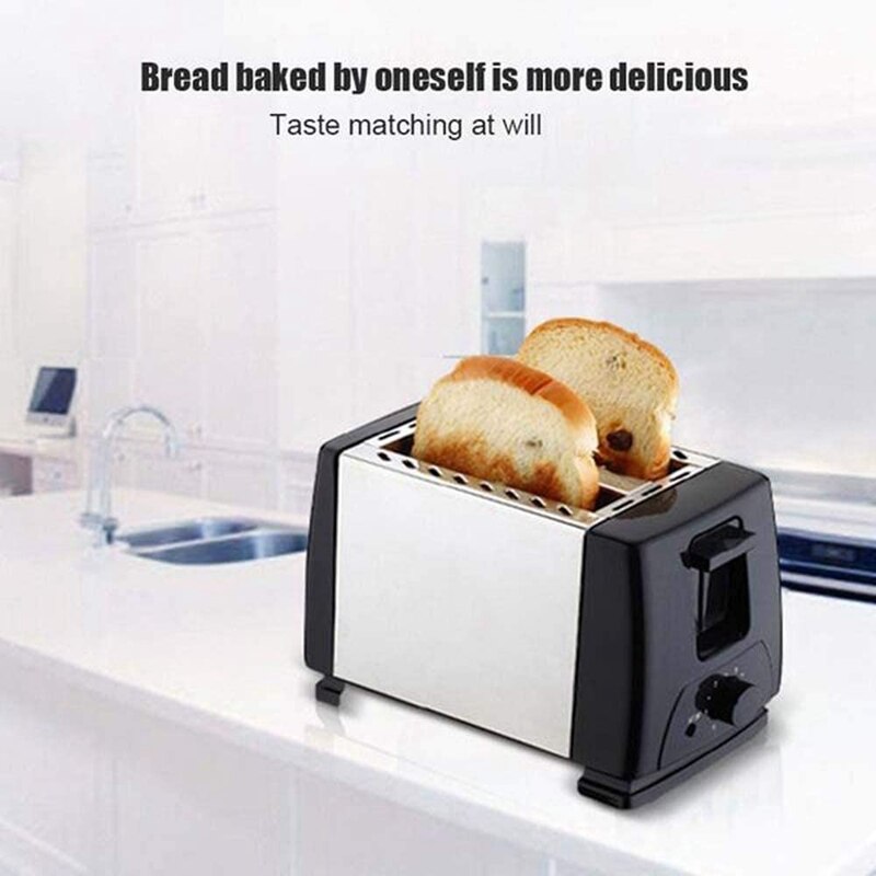 Toaster 2 Slice Stainles Steel Bread Extra Wide Slot Compact Toasters,Electrical Small Bread Machine for Waffles