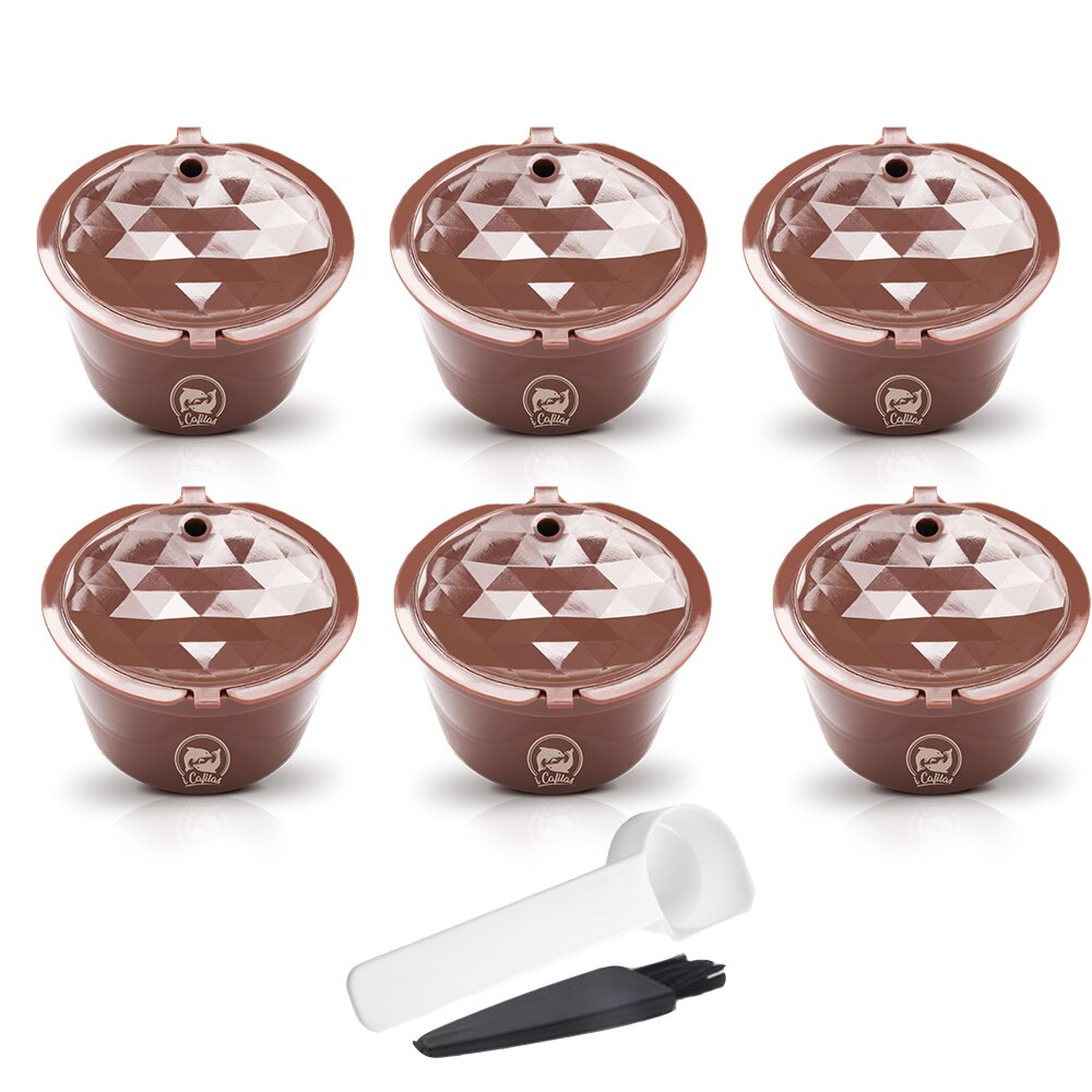 3 kpl 150 kertaa dolce gusto -kahvikapselille muovikapseli uudelleen täytettävä uudelleen käytettävä yhteensopiva nescafe dolce gusto -täyttöpakkauksen kanssa: 6 ruskeaa