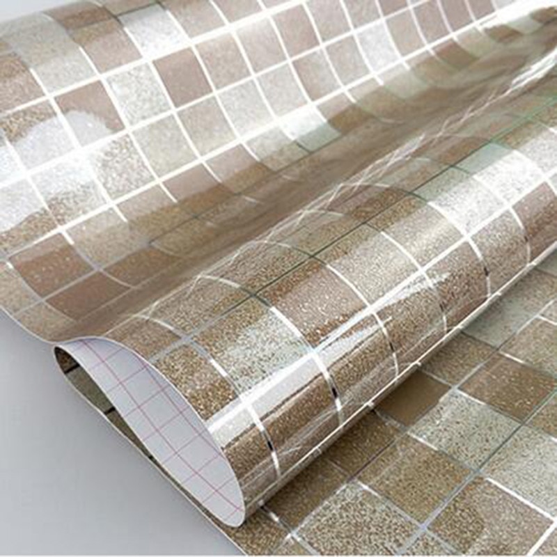 45 x 200cm mozaïek 5 kleuren aluminiumfolie zelfklevend anti-olie behang voor keuken hoge temperatuurbestendig
