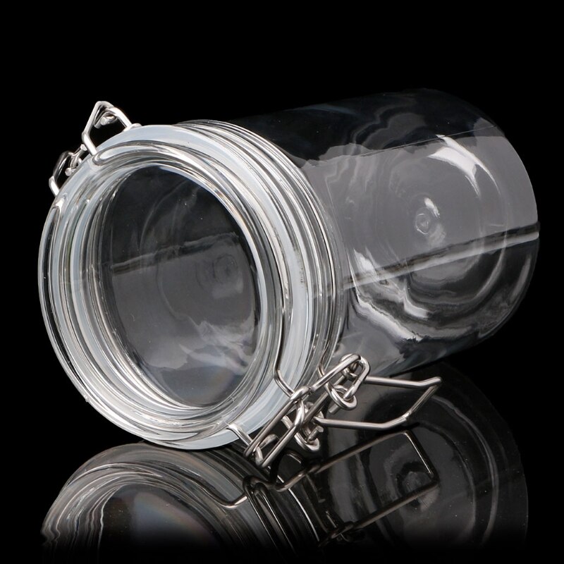 Food Storage Jar With Air Tight Sealed Metal Clamp Lid For Milk Powder Kitchen X7YD