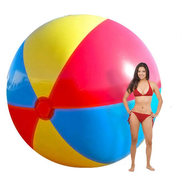130cm Super Grote Giant Opblaasbare PVC Strandbal Kleurrijke Zwembad Accessoire Opgeblazen Ballen Zomer Outdoor Water Plezier, HA089